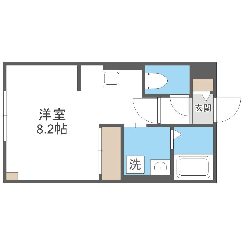 COFFRET平和通6(1K/1階)の間取り写真