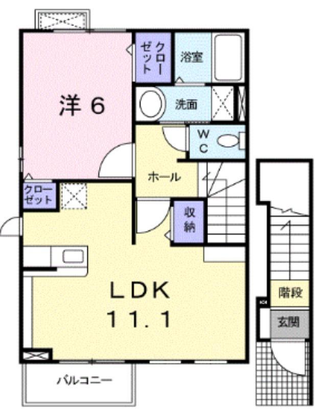 YS.VILLA赤坂(1LDK/2階)の間取り写真