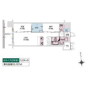 DRAW上本町(1SLDK/11階)の間取り写真