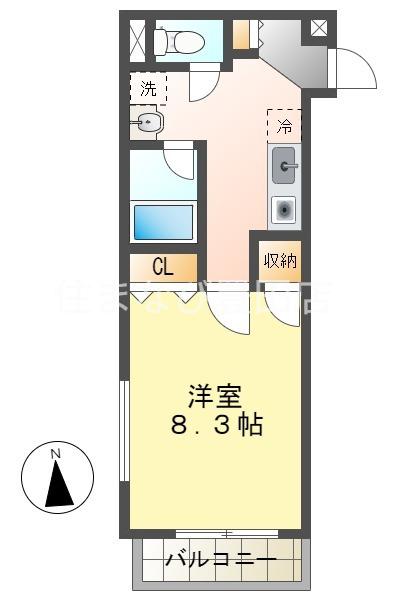 シェルグランデ(1K/1階)の間取り写真
