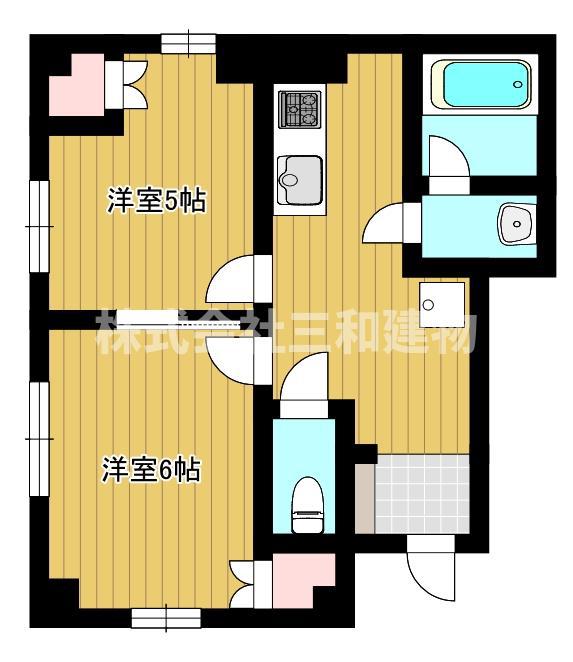 JOYハイツ(2DK/2階)の間取り写真