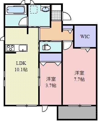 MITSUI CREST COURT(2LDK/3階)の間取り写真