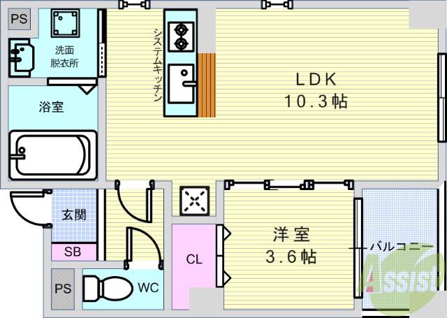 パークサイド池田(1LDK/3階)の間取り写真