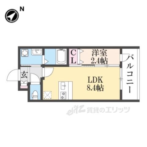 MJC京都西大路Ⅰ(1LDK/5階)の間取り写真