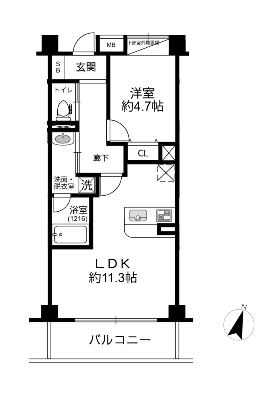 KITANO MAISON KOBE(1LDK/2階)の間取り写真