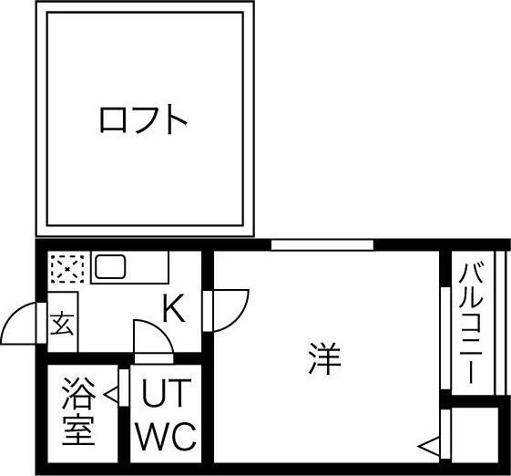 ルーエ 1番館(1K/2階)の間取り写真