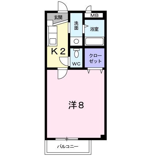 コーラルガーデン(1K/1階)の間取り写真