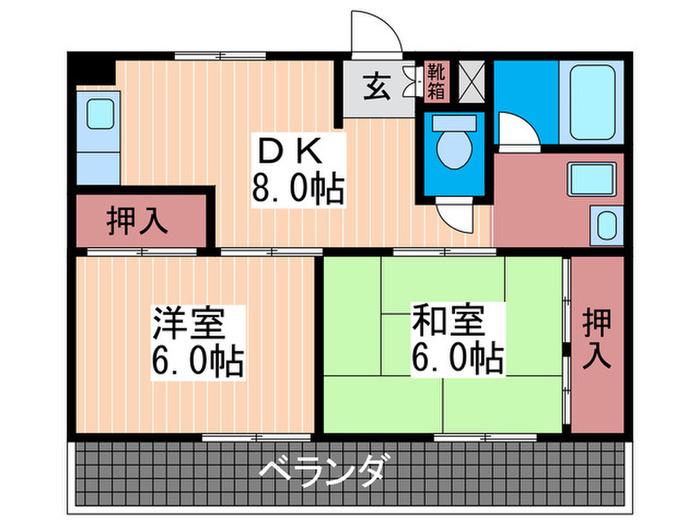 レジデンス森下(2LDK/3階)の間取り写真