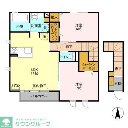 シエロ B(2LDK/2階)の間取り写真