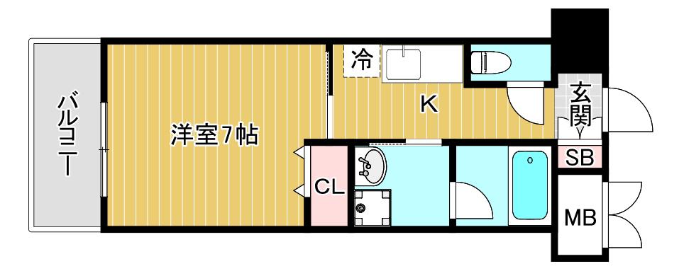 CASA・京橋(1K/10階)の間取り写真