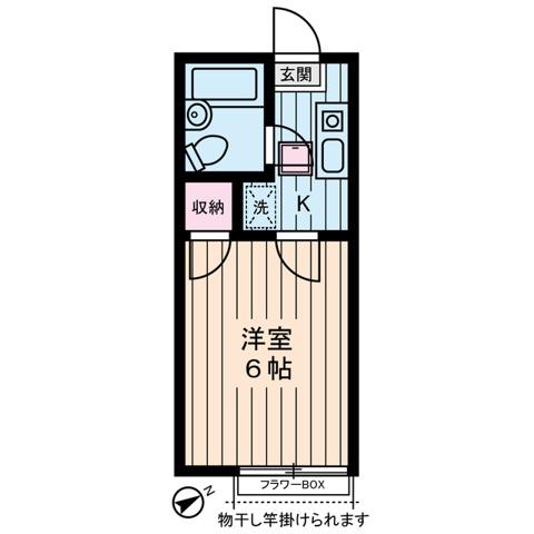 セイガハウス(1K/1階)の間取り写真