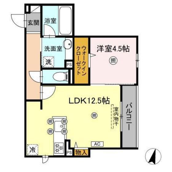 フィオーレ(1LDK/2階)の間取り写真