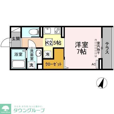 ラリュール浜田山(1K/3階)の間取り写真