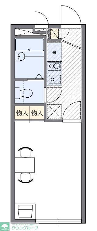 レオパレスクレストヒルズK2(1K/2階)の間取り写真