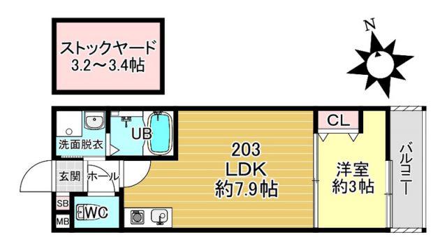 BKB仙石屋敷(1LDK/2階)の間取り写真