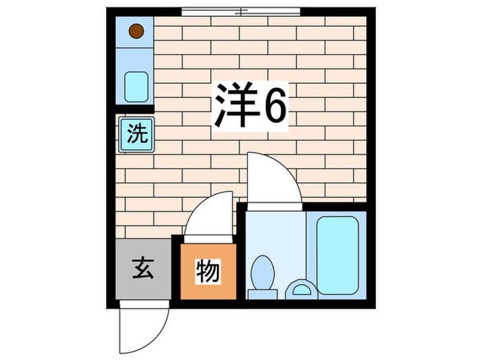 ユニオンハイツ鹿島田C棟(ワンルーム/2階)の間取り写真
