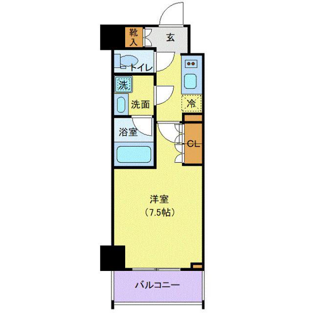 オープンブルーム川口(1K/12階)の間取り写真