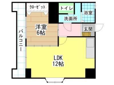 第2IMビル(1LDK/5階)の間取り写真