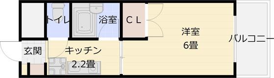 コートハウス中野(1K/2階)の間取り写真