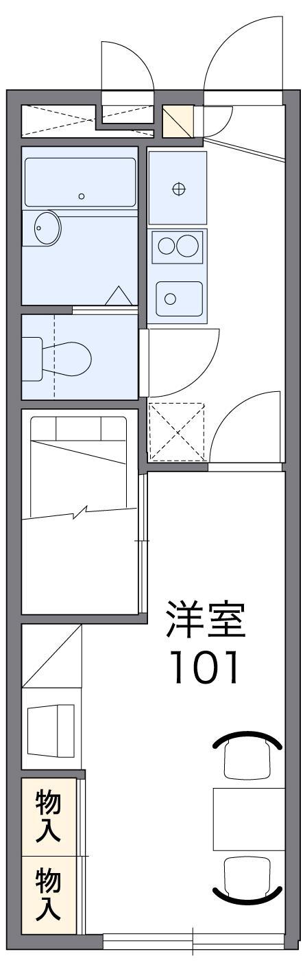 ヴィヴァーチェ(1K/2階)の間取り写真