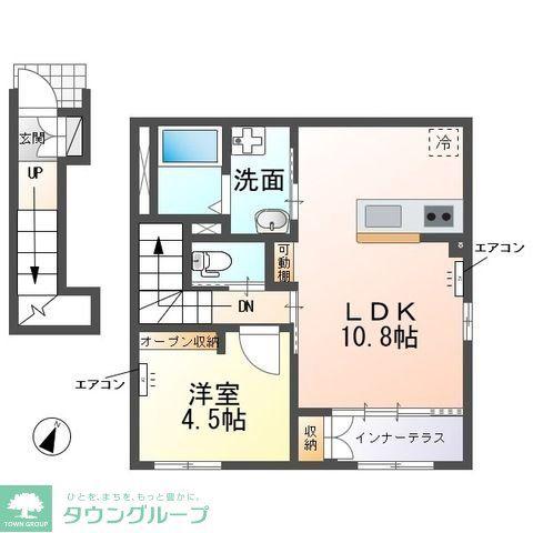 ECRIN(1LDK/2階)の間取り写真