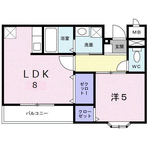 サンライズY.K(1LDK/1階)の間取り写真