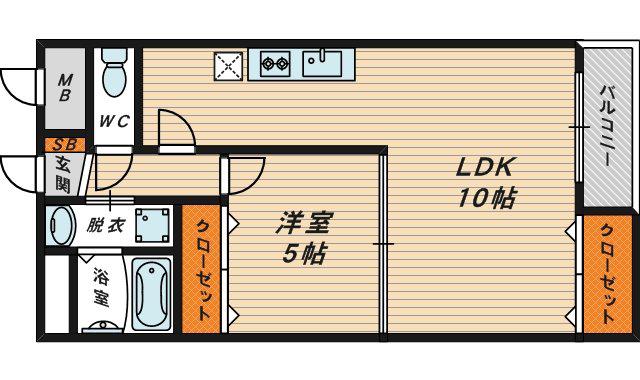 ラ・プラージュ(1LDK/1階)の間取り写真