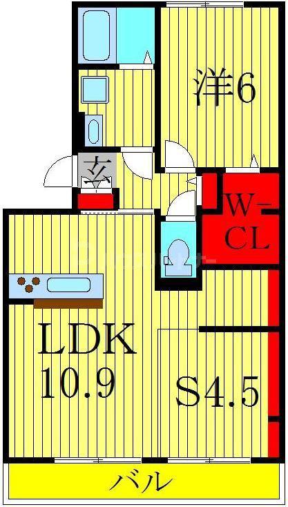 アローフィールドB(1SLDK/1階)の間取り写真