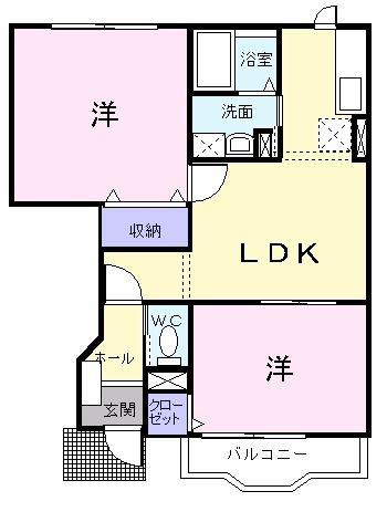 サンライズスクエア(2LDK/1階)の間取り写真