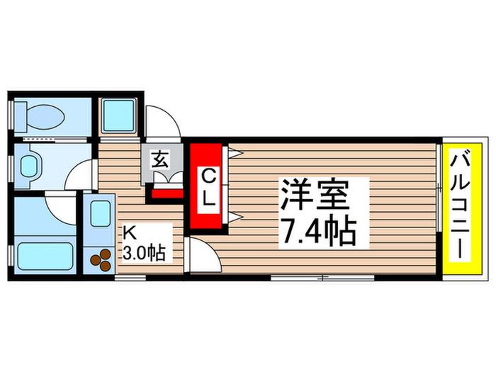 パ-クハイツ(1K/2階)の間取り写真