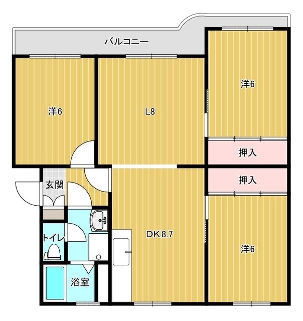 ベイヒル国府(3LDK/2階)の間取り写真