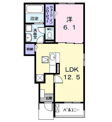 グラン ソターユ(1LDK/1階)の間取り写真