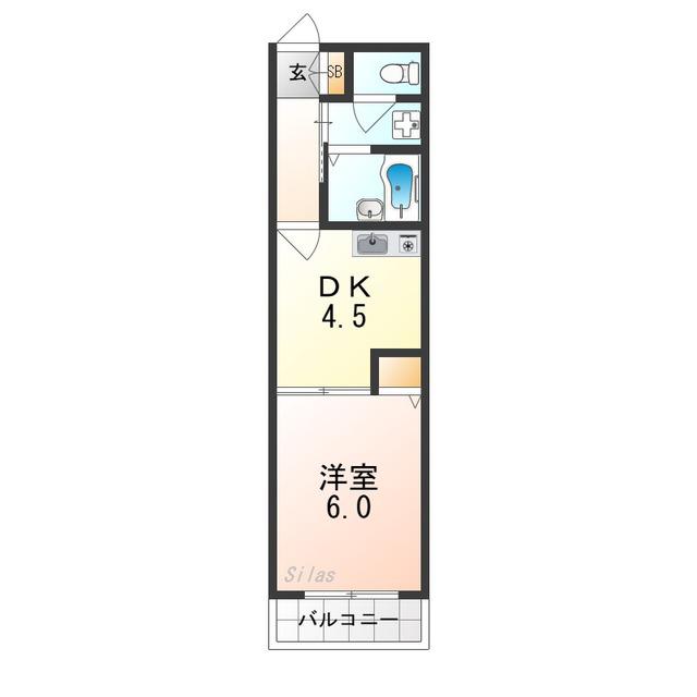 アルデール中百舌鳥(1DK/1階)の間取り写真
