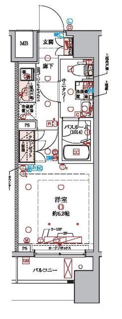 ラクラス横浜(1K/9階)の間取り写真