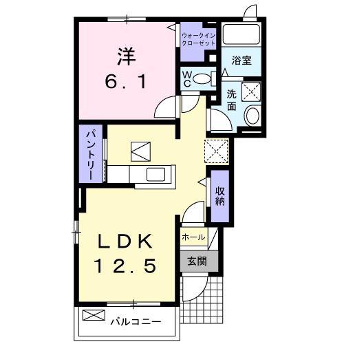 メゾンカルムIII(1LDK/1階)の間取り写真