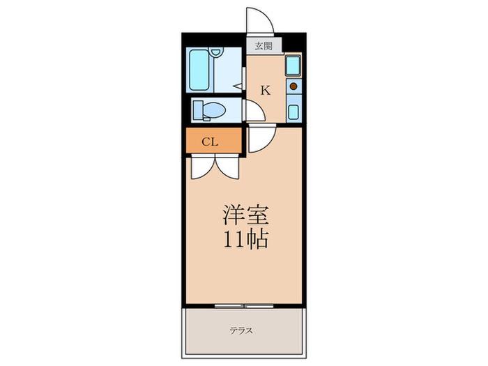ザ バリーズスクエア(1K/1階)の間取り写真