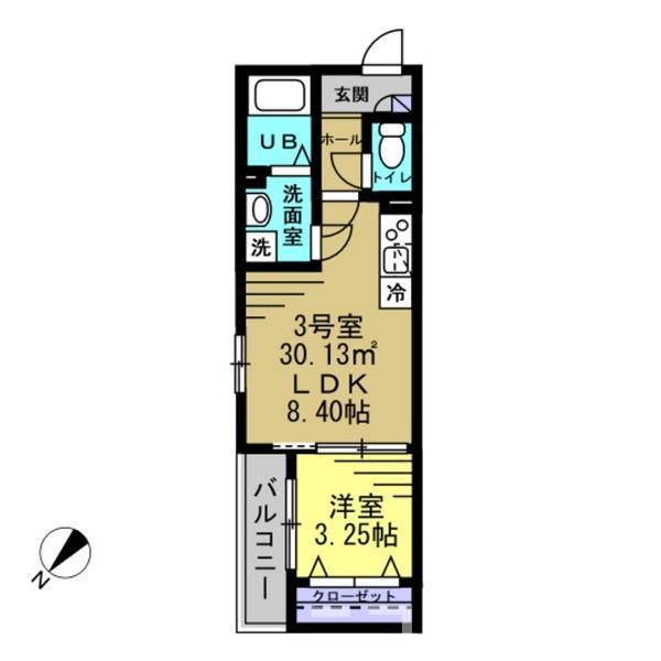 サニーパレス南流山(1LDK/2階)の間取り写真