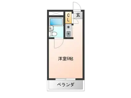 グランシャトー橘(ワンルーム/3階)の間取り写真