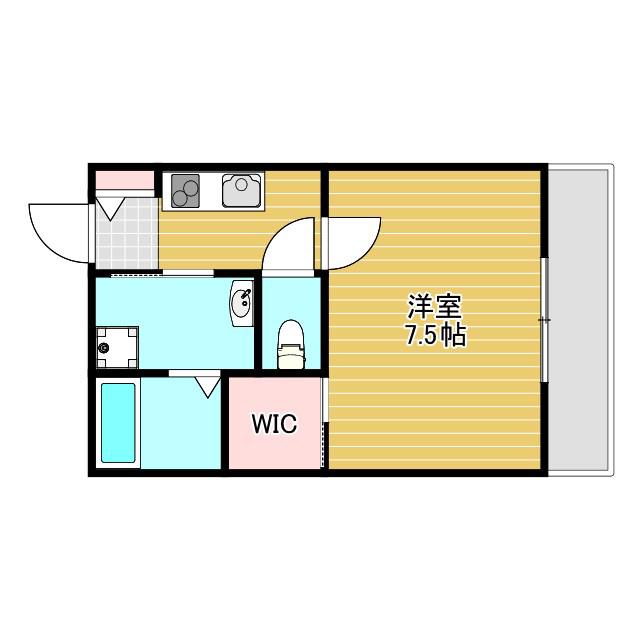 REGIES柴原阪大前II(1K/1階)の間取り写真