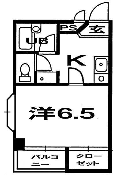 カームハウス(1K/5階)の間取り写真