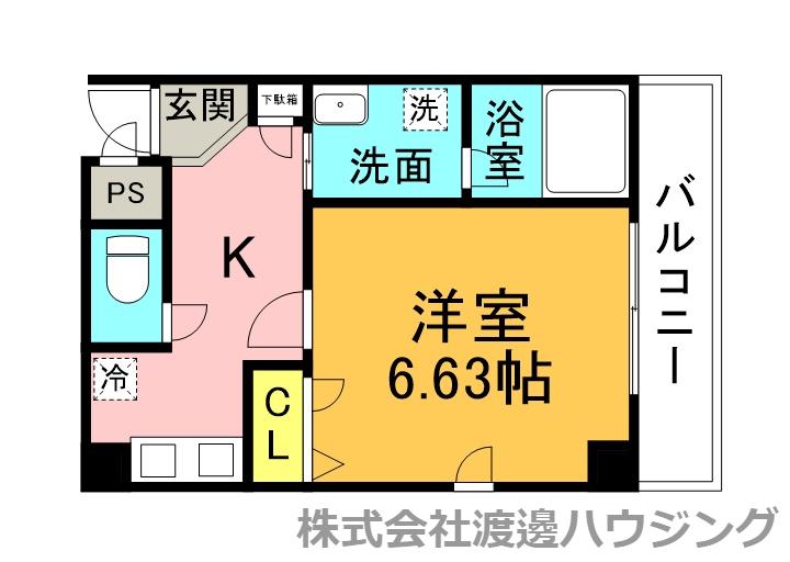 ジュネス関目高殿(1K/2階)の間取り写真