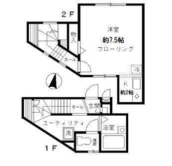 ハウスプラネット(1K/2階)の間取り写真