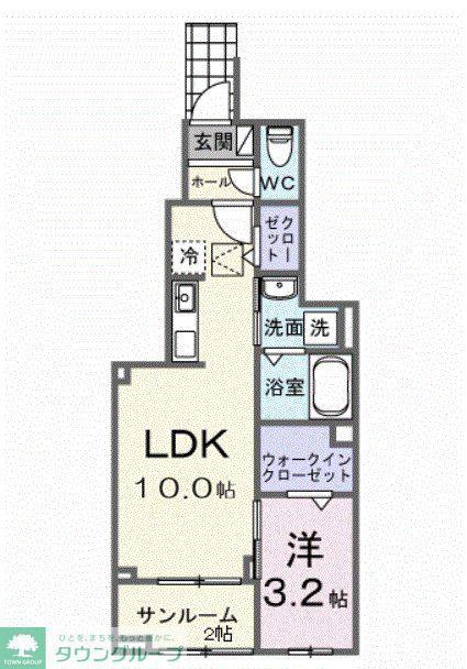 ヒカルサ西大宮(1LDK/1階)の間取り写真