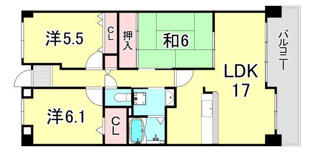 グランディオーズ(2SLDK/3階)の間取り写真