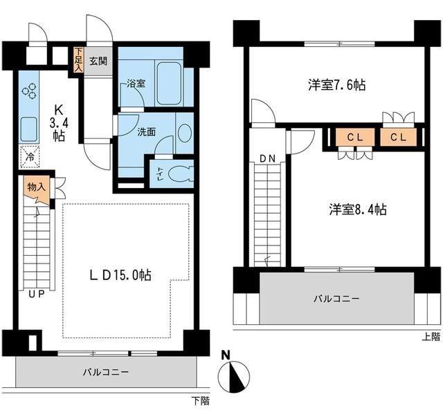NTPRレジデンス鷹番(2LDK/3階)の間取り写真