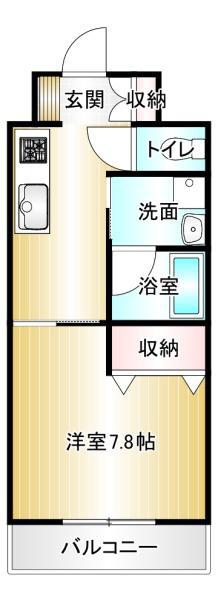 オークマンション柏の森(1K/1階)の間取り写真
