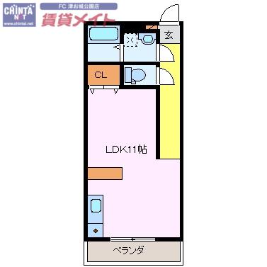 SHALOM SQUARE(ワンルーム/4階)の間取り写真