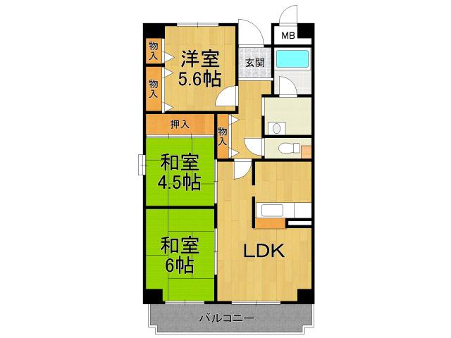 レルンブラール(3LDK/1階)の間取り写真