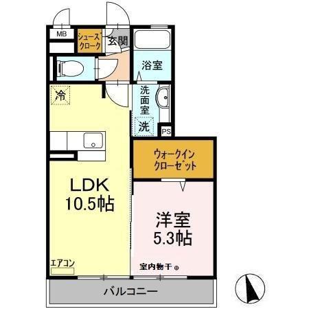 シュエットアビタ(1LDK/2階)の間取り写真