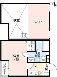 ビルーチェ並木 A棟(1K/2階)の間取り写真